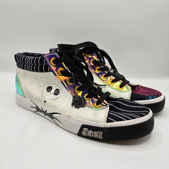 Disney Nightmare Before Christmas Jack & Sally holographic high top shoe women 9 - Picture 1 of 12